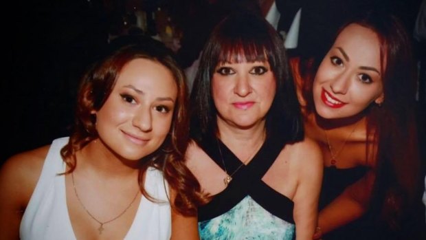 Debt collectors started hounding Ivana Clonaridis' family only a month after the teen died in a horrific accident. From left to right - Ivana Clonaridis, her mother Mary Doungas and sister Cassandra Cachia. 
