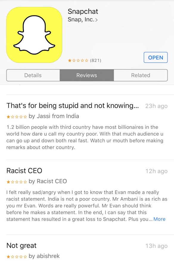 The Snap listing on Apple's App Store.