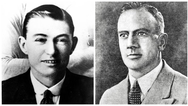 The property, once operated as a boat-building business by chief suspect Reginald Holmes (right), is connected with the infamous 1935 'Shark Arm Murder' of small-time criminal James Smith (left).