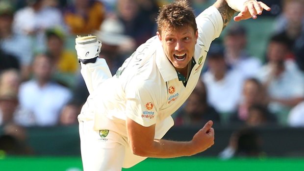 James Pattinson of Australia bowls during day two of the Second Test.