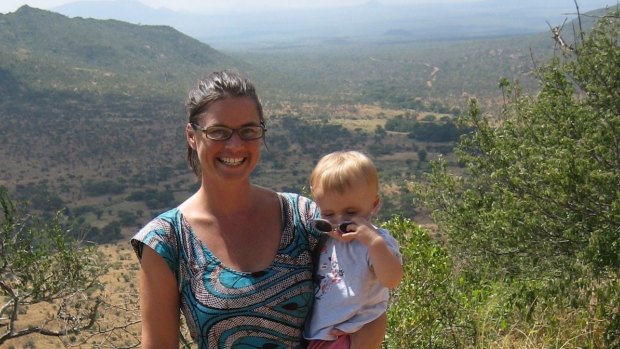 Kath Desmyth and daughter on safari in Africa. Life has improved dramatically for the former Melbourne woman who felt lost during VCE.