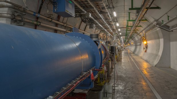 The underground tunnels that accelerate the particles studied in the collisions at CERN’s seven detectors, in Meyrin, Switzerland.