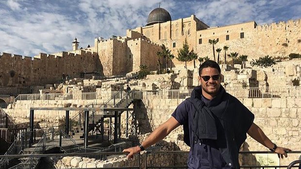 Jarryd Hayne is thought to be on his way back to Israel, where he had been holidaying recently.