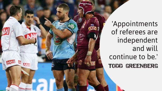 Arguing the point: Robbie Farah and Johnathan Thurston.