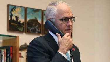 Prime Minister Malcolm Turnbull speaks to Donald Trump after his victory in November. 