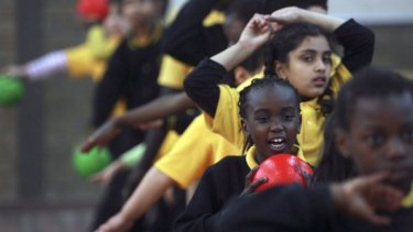 Sudanese refugees at St Albans Primary School take part in an after school sport program.