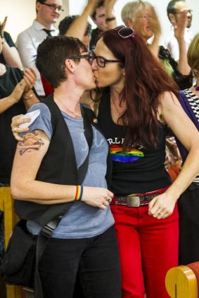 The couple featured on the front page of <i>The Canberra Times </i> when same-sex marriage legislation was passed.