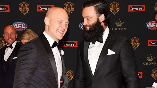 Gary Ablett and Jimmy Bartel reunited at the Brownlow this year.