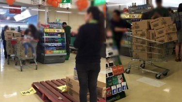 Jessica Hay's photograph of people bulk buying baby formula at Woolworths went viral.
