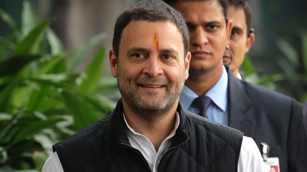 Congress party vice president Rahul Gandhi on the day he filed his nomination as Congress party president.