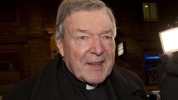 Cardinal George Pell arrives at the Quirinale hotel in Rome on Tuesday to testify via videolink to the Royal Commission into Institutional Responses to Child Sexual Abuse sitting in Sydney. 