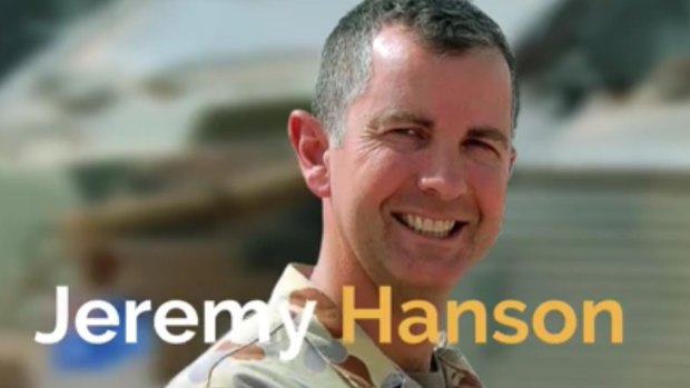 ACT Liberal Leader Jeremy Hanson, appearing in army fatigues from his time in Iraq.