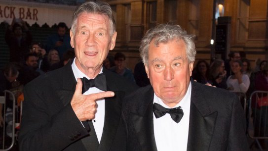Michael Palin (left) and Terry Jones arrive for the 25th British Academy Cymru Awards.