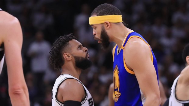 Patty Mills (left) couldn't get a point on the board for his San Antonio Spurs in the second half.