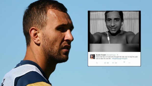 Speaking out: Quade Cooper.
