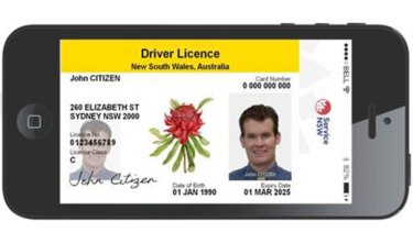A supplied mock up of what the digital licence might look like.