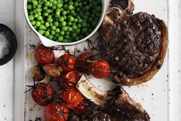 Neil Perry's grilled rib-eye steaks.