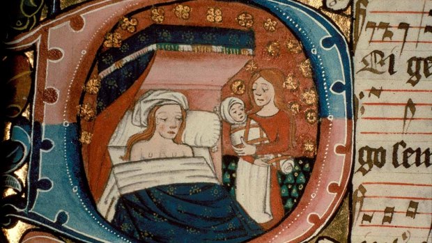 Childbirth back in the pre-germ-theory era was evidently pretty chill. 