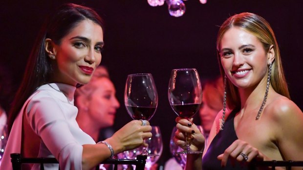 Jessica Kahawaty (left) and Jesinta Franklin (nee Campbell) added to the glamour of the Prix de Marie Claire Awards.
