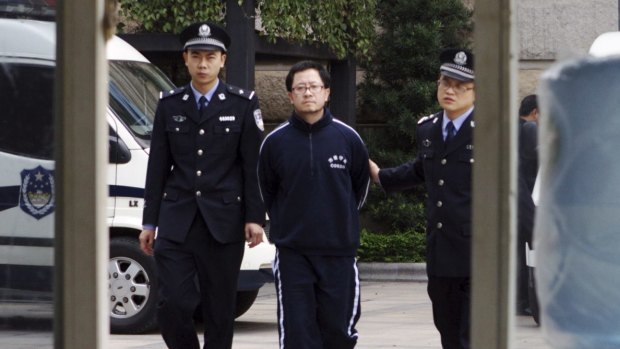 Matthew Ng arriving at the Guangdong Supreme Court in 2012. 


