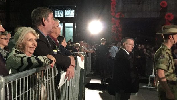 Josephine Benardos (left) of Eastwood at the Martin Place dawn service.