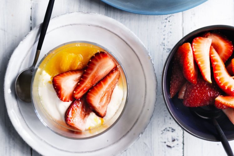 Orange and strawberry fool. 