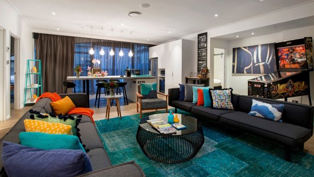 Penthouse, Ovolo Laneways Melbourne, features contemporary artwork and  plenty of technology.