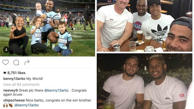 Having a blast: Barba's social media trail shows the star letting his hair down in the wake of the grand final victory.