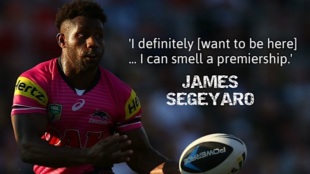 Keen to stick around: James Segeyaro.