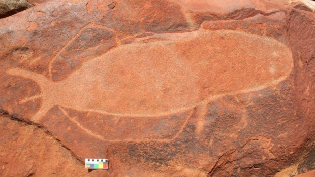 Rock carvings on the Burrup Peninsula, near Karratha.