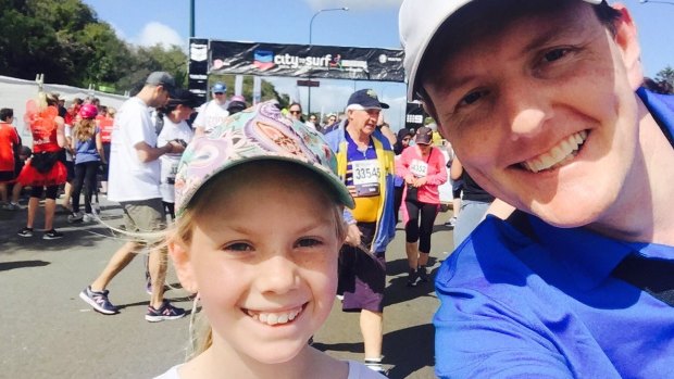 Dean Herridge and daughter Amber crossed the line of the Chevron City To Surf for Activ.