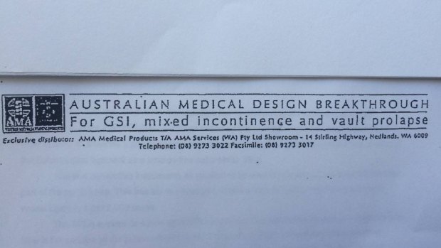 An Australian Medical Association document describing the IVS Tunneller device as an "Australian medical design breakthrough" to treat incontinence and prolapse in women.