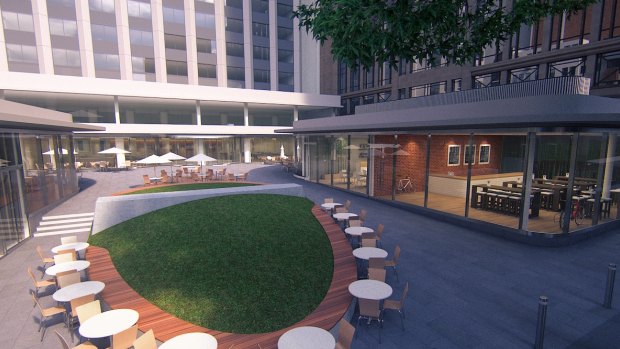 An artist's impression of what the plaza will look like once it is redeveloped. 