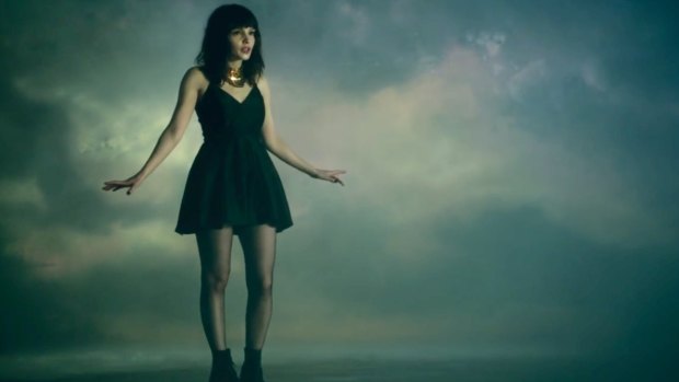 Lauren Mayberry in a still from Chvrches' video clip for Leave A Trace.
