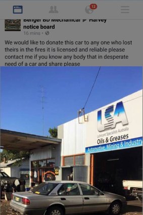 One of the cars offered for donation via social media. 