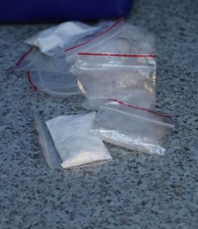 Bags of white powder were seized during nine drug raids the NSW South Coast on Tuesday.