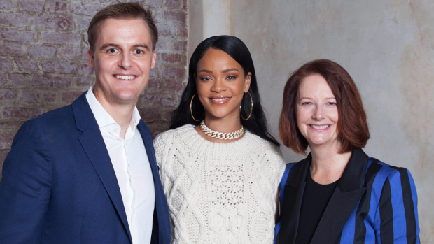 Hugh Evans, Rihanna and Julia Gillards have teamed up for a global education campaign. 