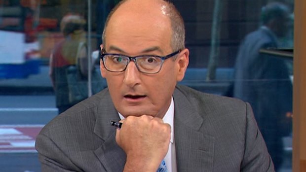 Fellow <em>Sunrise</em> host David Koch watched on during the skit. 