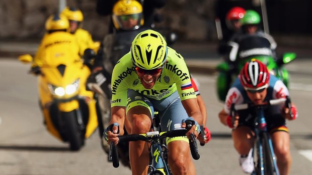 Contador chased down the breakaway but was unable to pull enough seconds back from Thomas.