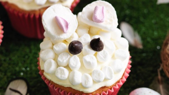 Easter bunny cupcakes.