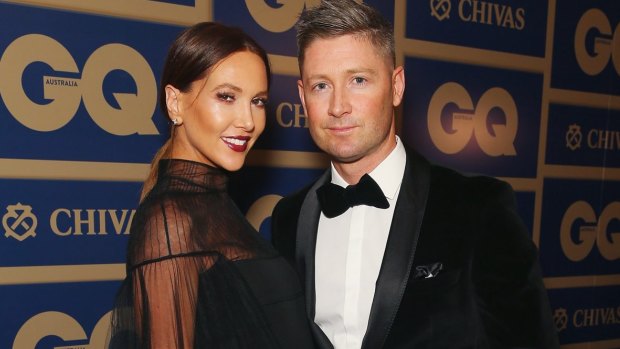 Kyly and Michael Clarke at the 2015 GQ Men of the Year awards.