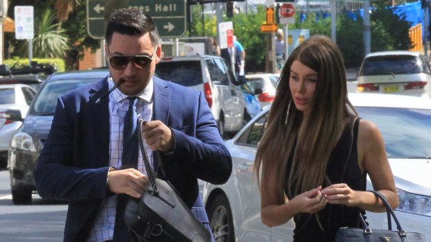 Auburn deputy mayor Salim Mehajer and his wife Aysha arrive at Bankstown Local Court.