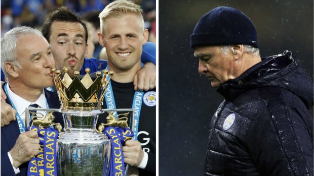 What a difference a year makes: Leicester City's EPL title is fading into memory as Claudio Ranieri's side struggle to stay afloat in 2016/17.