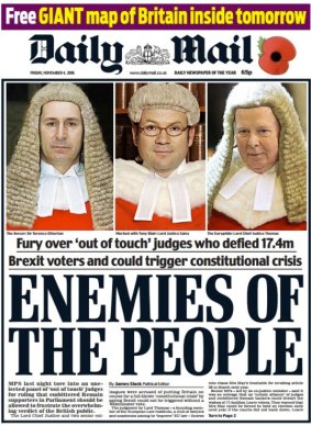 The front page of the Daily Mail.