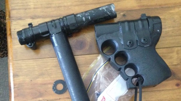 A home-made ''slam gun'' was among several firearms seized from three properties in 2015.