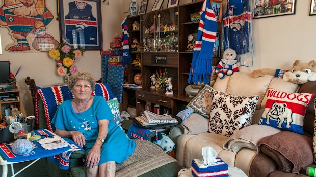 A Bulldogs supporter at home in West Footscray.