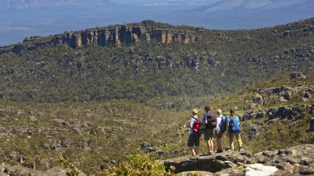 The girl fell six metres down an embankment while on a school camp at the Grampians.