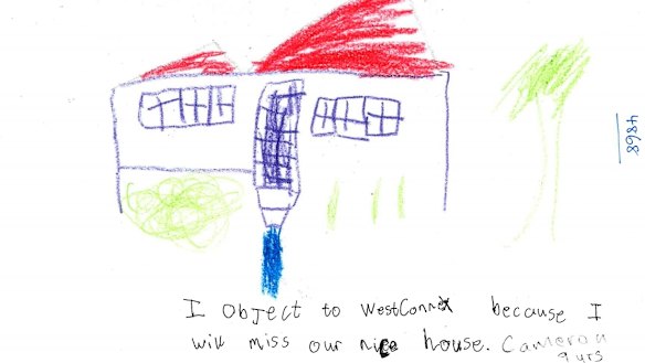 A nine-year-old succinctly raises his concerns about the Westconnex motorway project.