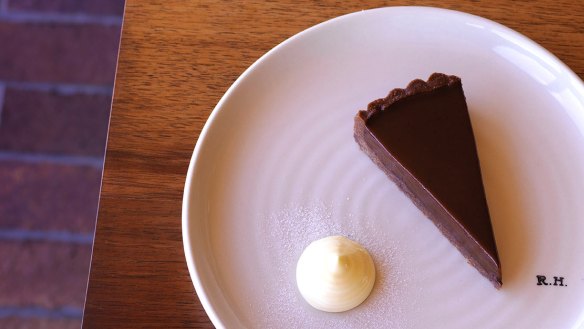 Milk chocolate brown butter tart at Rare Hare.