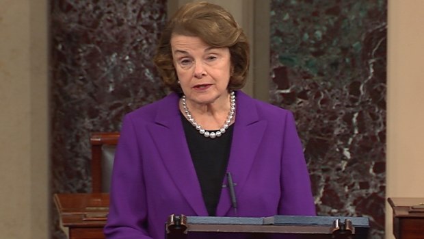 Senate Intelligence Committee Chair Senator Dianne Feinstein announces the findings of the report into CIA torture techniques in Washington in December 2014.